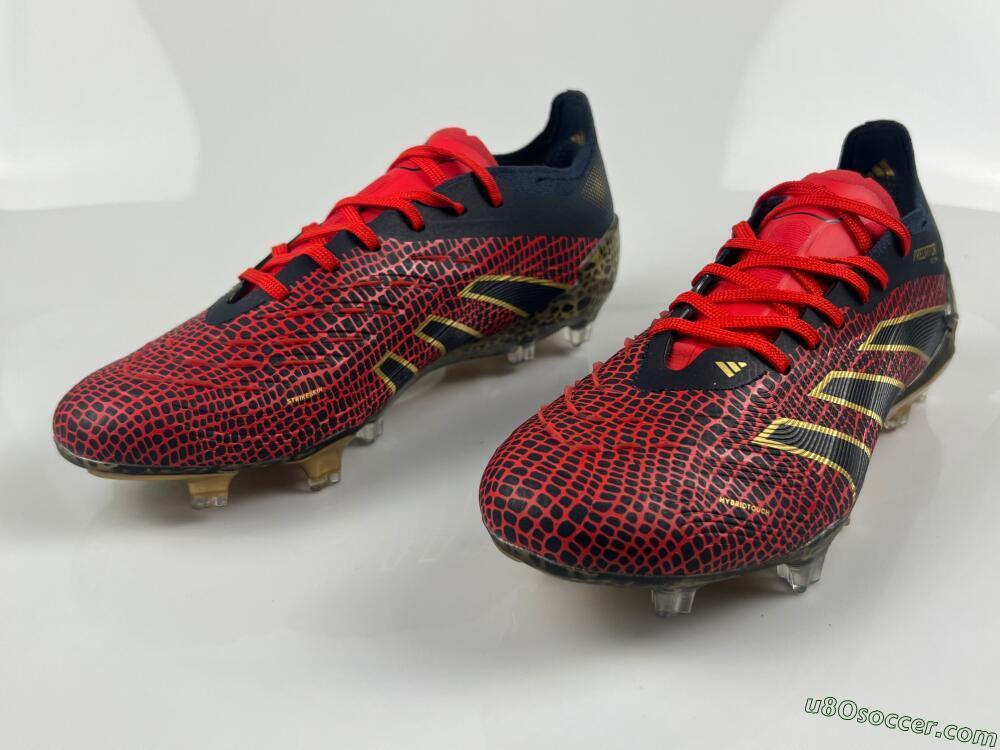 Adidas Predator Elite FG Firm Ground Soccer Cleats - Black/Red/Gold
