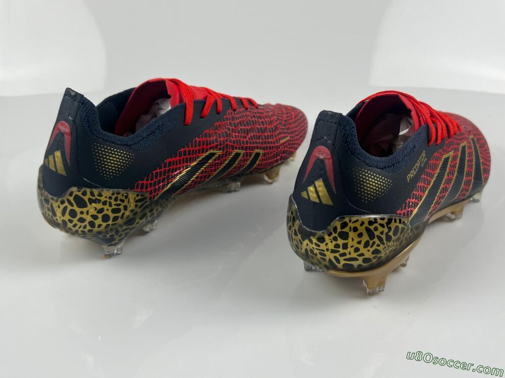 Adidas Predator Elite FG Firm Ground Soccer Cleats - Black/Red/Gold