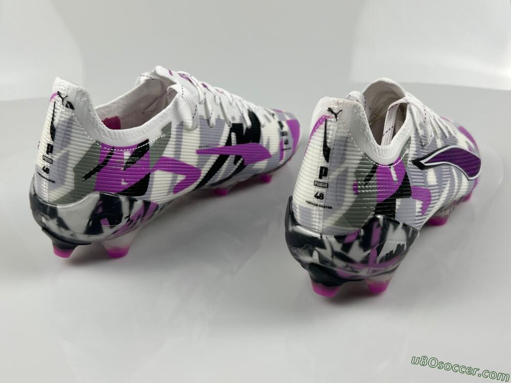 Puma Ultra Ultimate FG Firm Ground Soccer Cleats - White/Purple/Black
