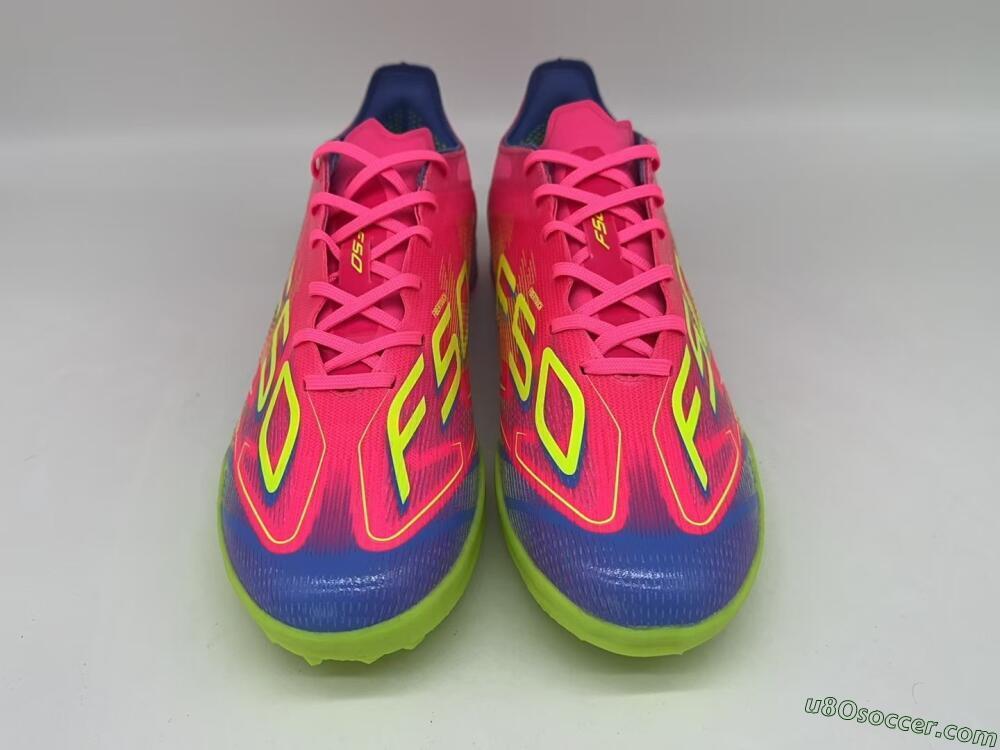 Adidas F50 Pro TF Artificial Turf Soccer Shoes - Pink/Blue/Yellow