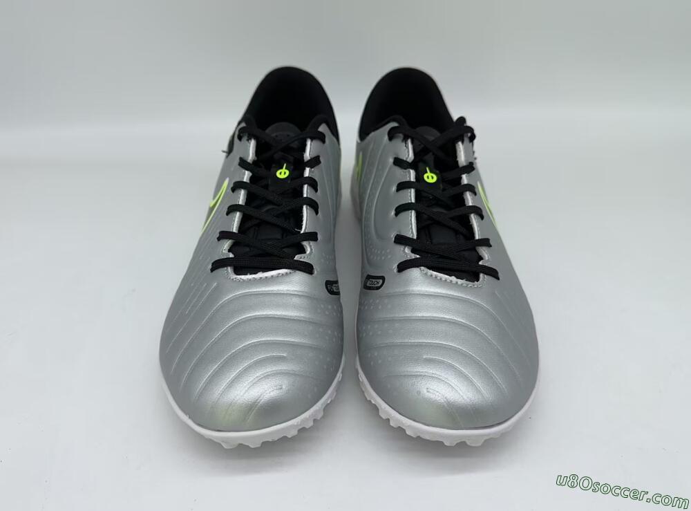 Nike Tiempo Legend 10 TF Artificial Turf Soccer Shoes - Silver/Black/Yellow