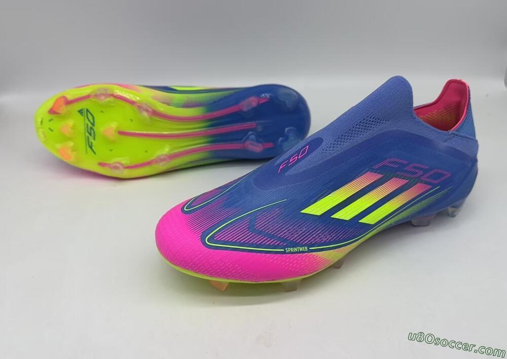 Adidas F50 Elite FG Firm Ground Soccer Cleats - Blue/Pink/Yellow