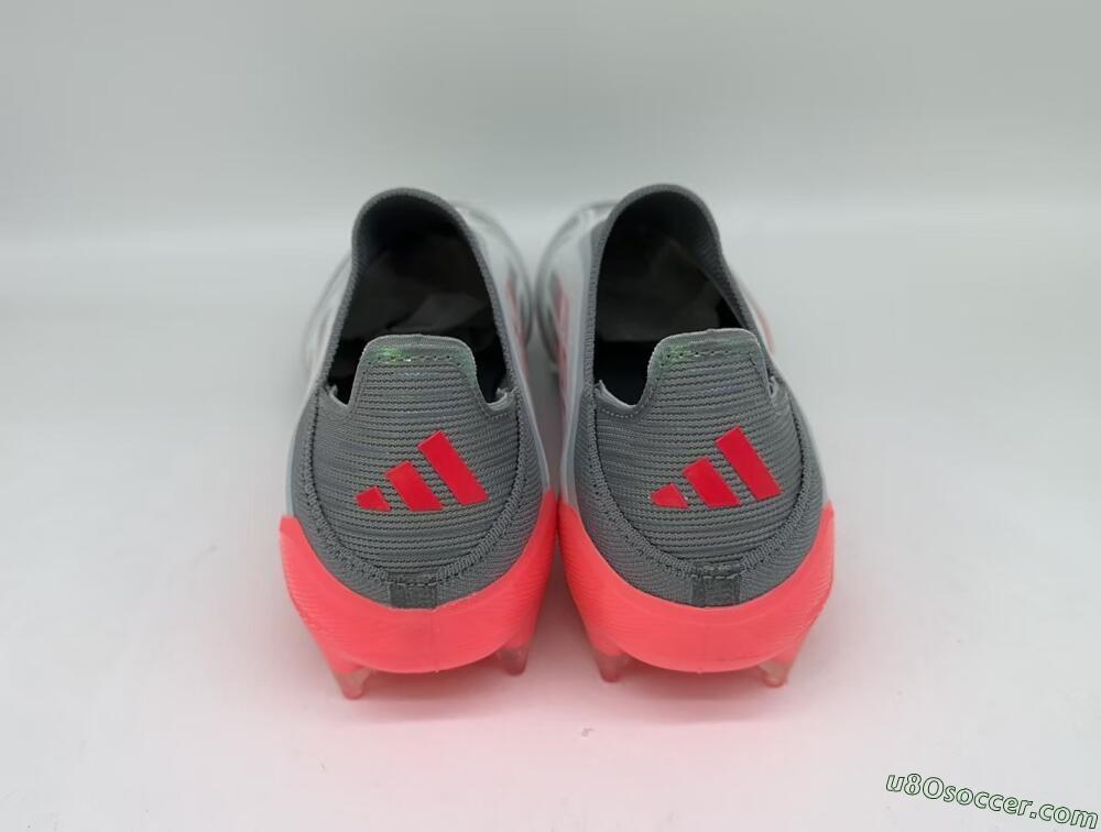 Adidas F50 Elite Laceless FG Firm Ground Soccer Cleats - White/Silver/Red