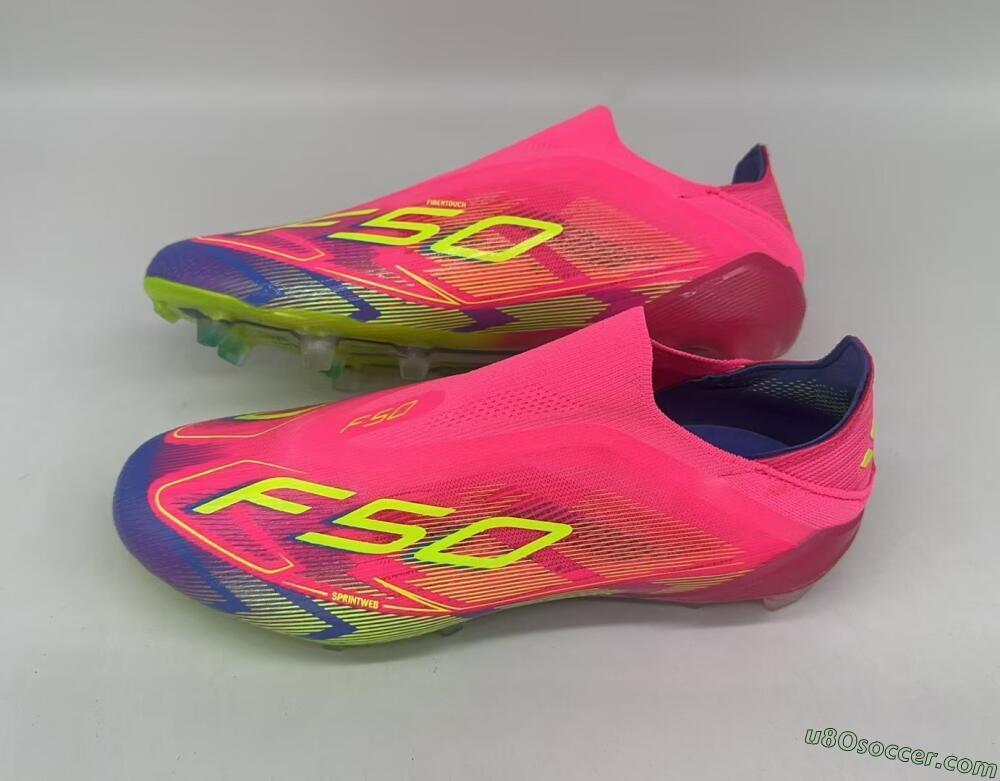 Adidas F50 Elite Laceless FG Firm Ground Soccer Cleats - Red/Yellow/Blue
