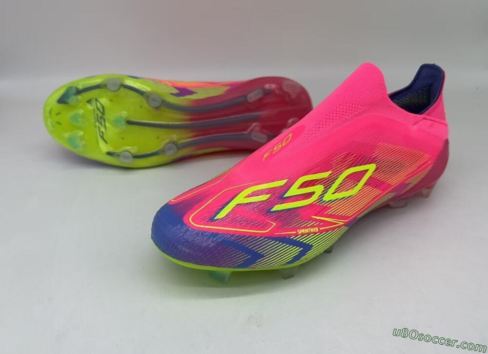Adidas F50 Elite Laceless FG Firm Ground Soccer Cleats - Red/Yellow/Blue