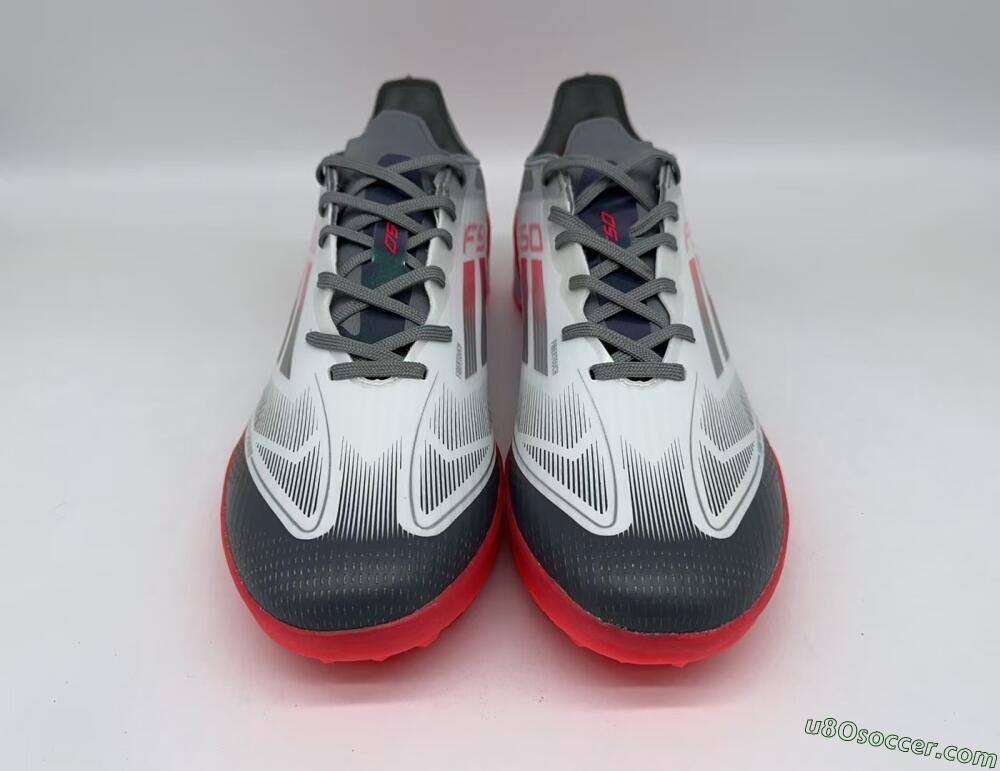 Adidas F50 Pro TF Artificial Turf Soccer Shoes - White/Silver/Red
