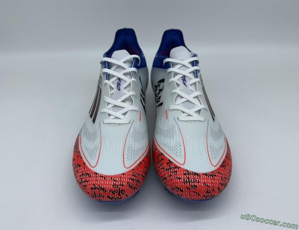 Adidas F50 Elite FG Firm Ground Soccer Cleats - White/Red/Blue
