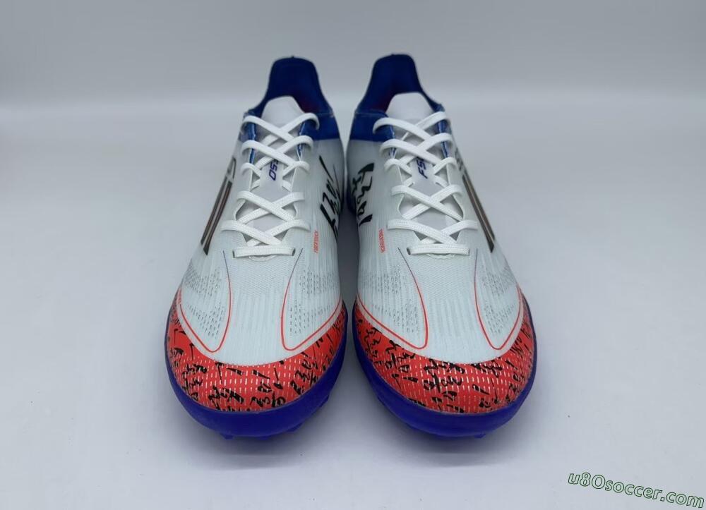 Adidas F50 Pro TF Artificial Turf Soccer Shoes - White/Red/Blue