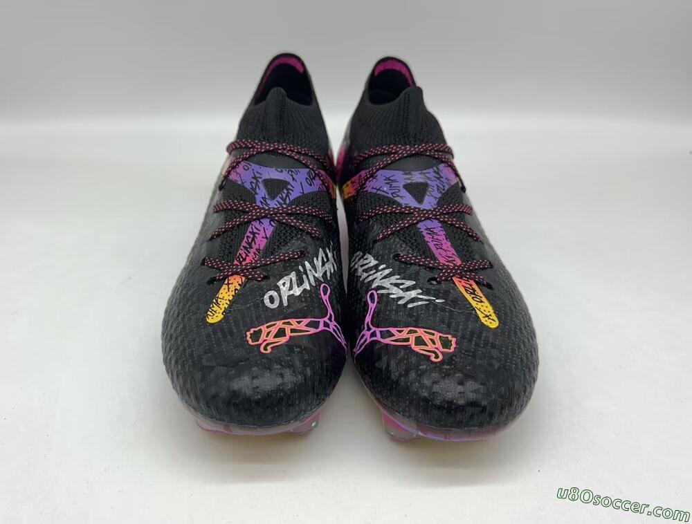 Puma Future Ultimate FG Firm Ground Soccer Cleats - Black/Pink/Yellow