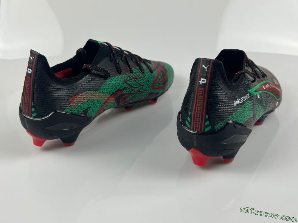Puma Ultra Ultimate FG Firm Ground Soccer Cleats - Black/Red/Green