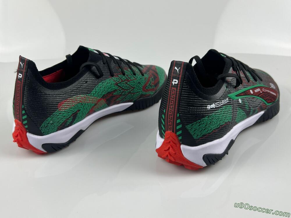 Puma Ultra Ultimate TF Artificial Turf Soccer Shoes - Black/Red/Green