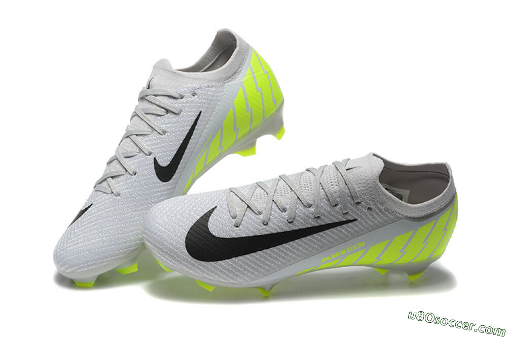 Nike Air Zoom Mercurial Vapor 16 Elite FG Firm Ground Soccer Cleats - Grey/Black/Yellow 6