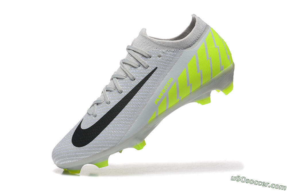 Nike Air Zoom Mercurial Vapor 16 Elite FG Firm Ground Soccer Cleats - Grey/Black/Yellow 8