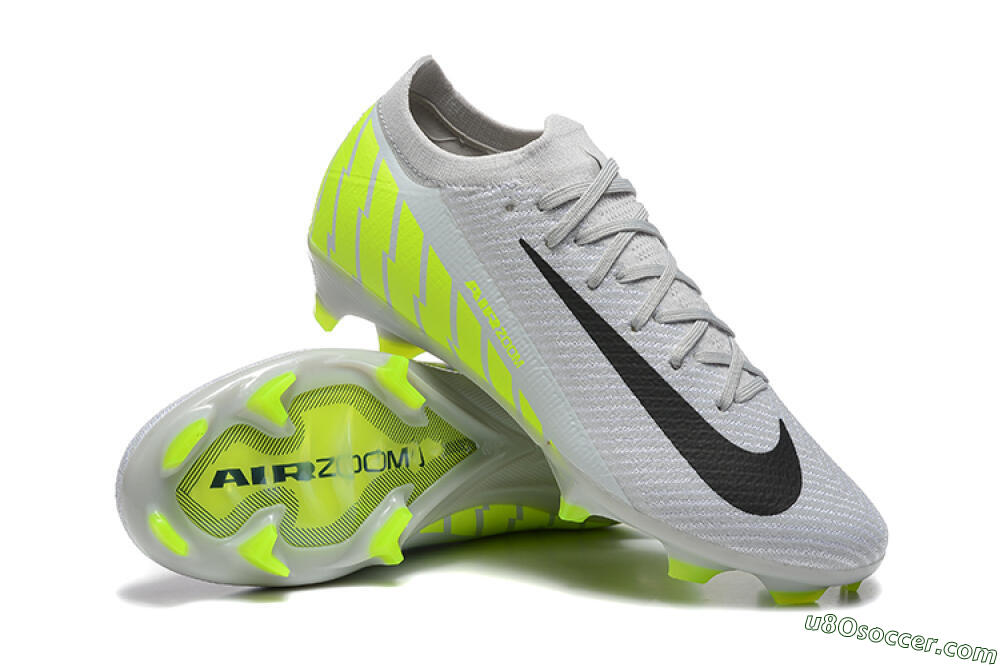 Nike Air Zoom Mercurial Vapor 16 Elite FG Firm Ground Soccer Cleats - Grey/Black/Yellow 4