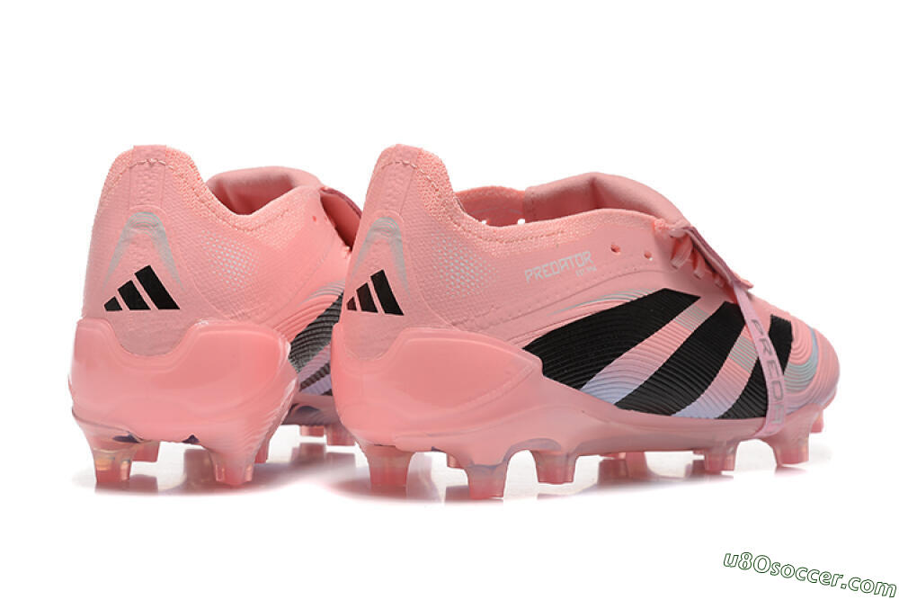 Adidas Predator Elite Foldover Tongue 25 FG Firm Ground Soccer Cleats - Pink/Black/Silver 9