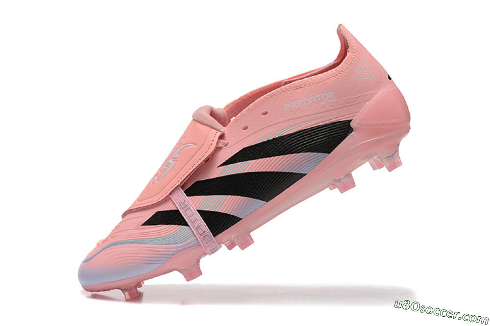 Adidas Predator Elite Foldover Tongue 25 FG Firm Ground Soccer Cleats - Pink/Black/Silver 8