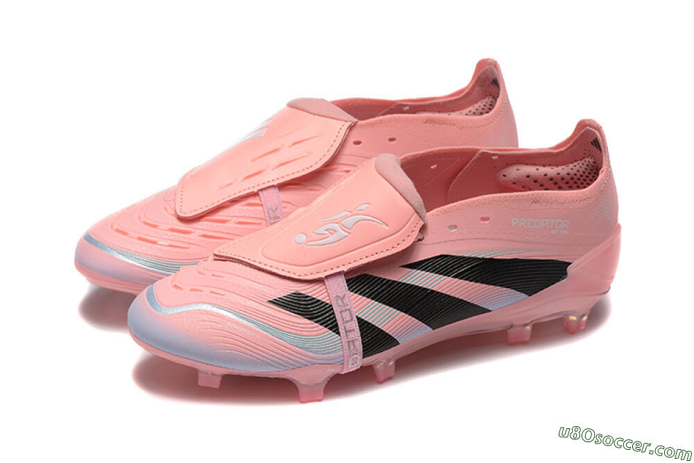 Adidas Predator Elite Foldover Tongue 25 FG Firm Ground Soccer Cleats - Pink/Black/Silver 5