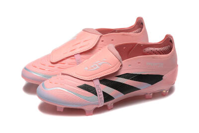 Adidas Predator Elite Foldover Tongue 25 FG Firm Ground Soccer Cleats - Pink/Black/Silver