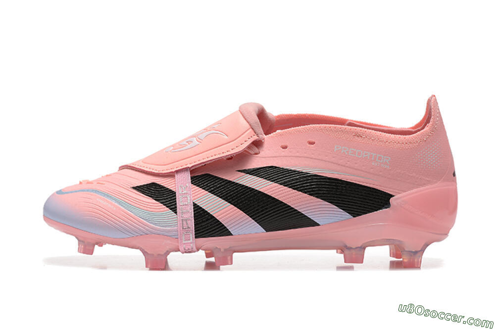 Adidas Predator Elite Foldover Tongue 25 FG Firm Ground Soccer Cleats - Pink/Black/Silver 2