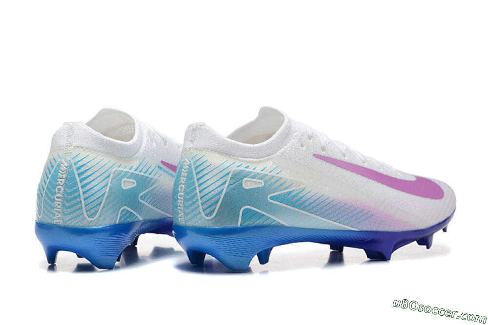 Nike Air Zoom Mercurial Vapor 16 Elite FG Firm Ground Soccer Cleats - White/Purple/Blue 9