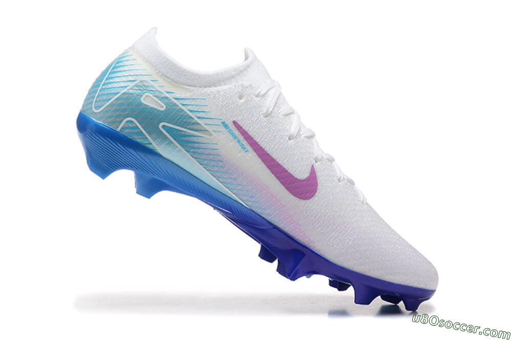 Nike Air Zoom Mercurial Vapor 16 Elite FG Firm Ground Soccer Cleats - White/Purple/Blue 7