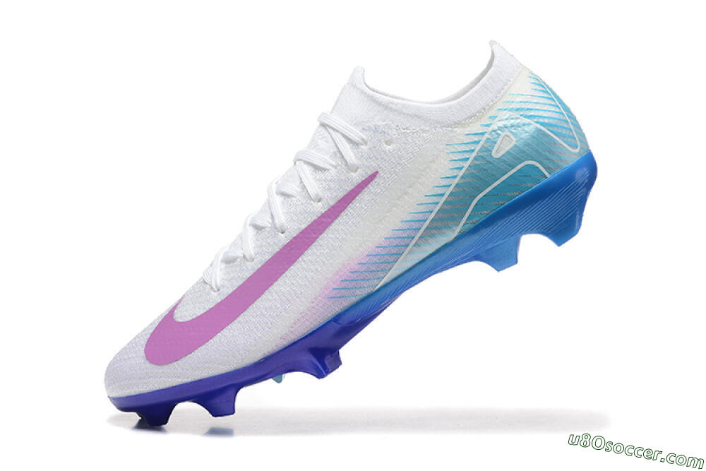 Nike Air Zoom Mercurial Vapor 16 Elite FG Firm Ground Soccer Cleats - White/Purple/Blue 8