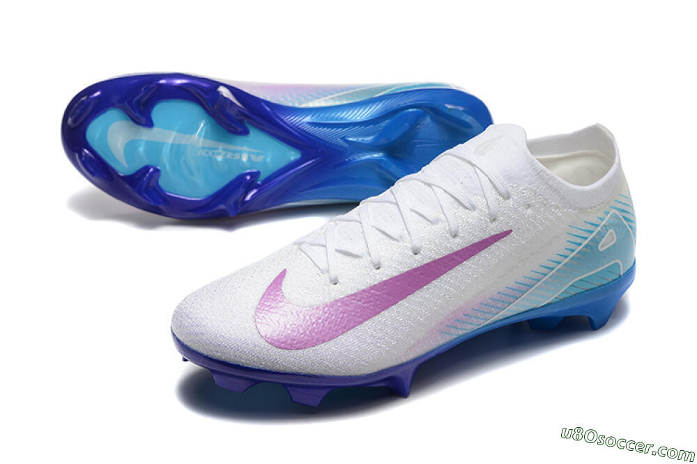Nike Air Zoom Mercurial Vapor 16 Elite FG Firm Ground Soccer Cleats - White/Purple/Blue 3