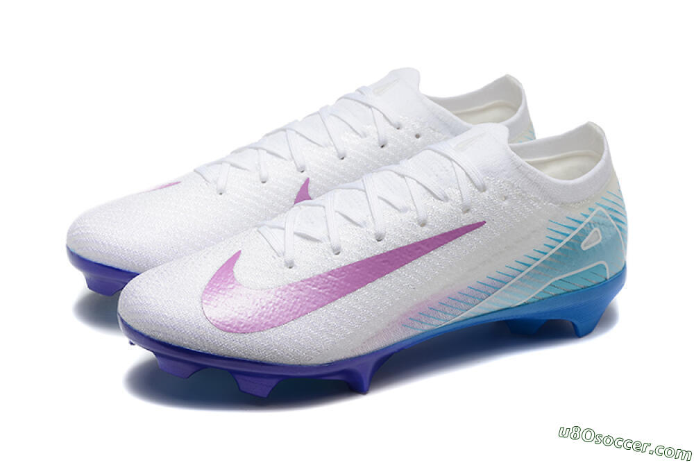 Nike Air Zoom Mercurial Vapor 16 Elite FG Firm Ground Soccer Cleats - White/Purple/Blue 5
