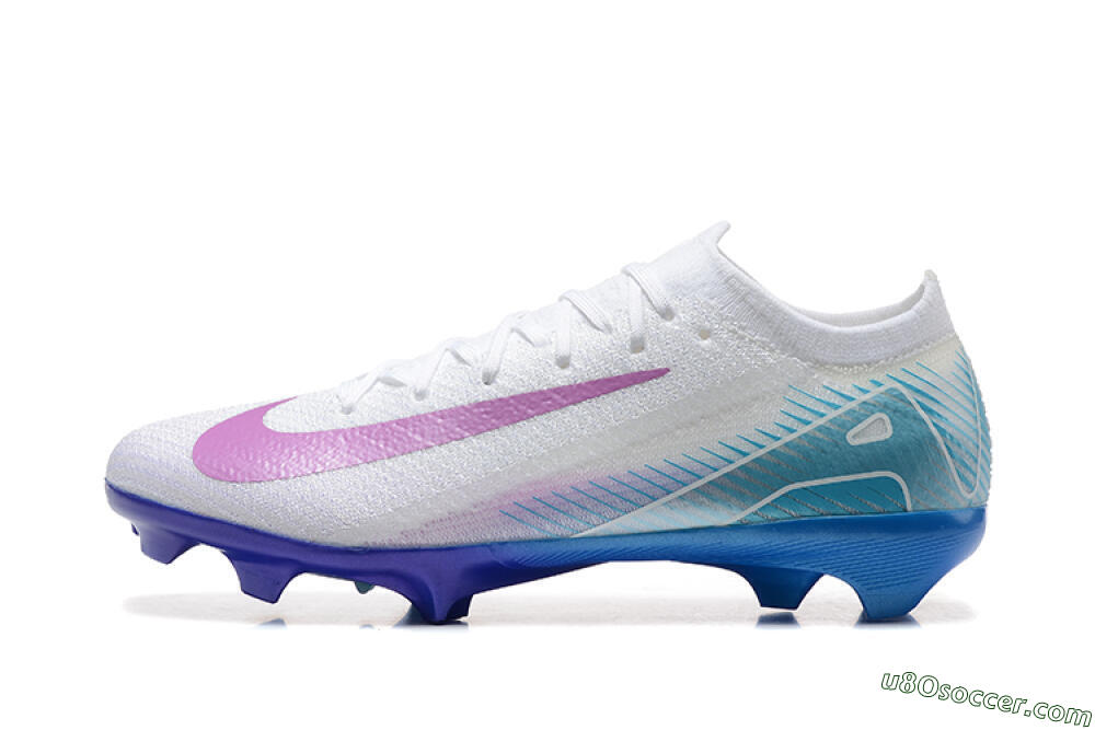 Nike Air Zoom Mercurial Vapor 16 Elite FG Firm Ground Soccer Cleats - White/Purple/Blue 2