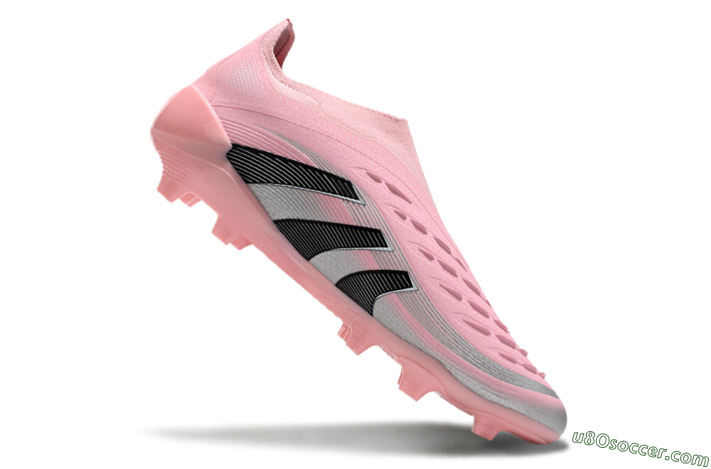 Adidas Predator Elite 25 Laceless FG Firm Ground Soccer Cleats - Pink/Black/Silver 4