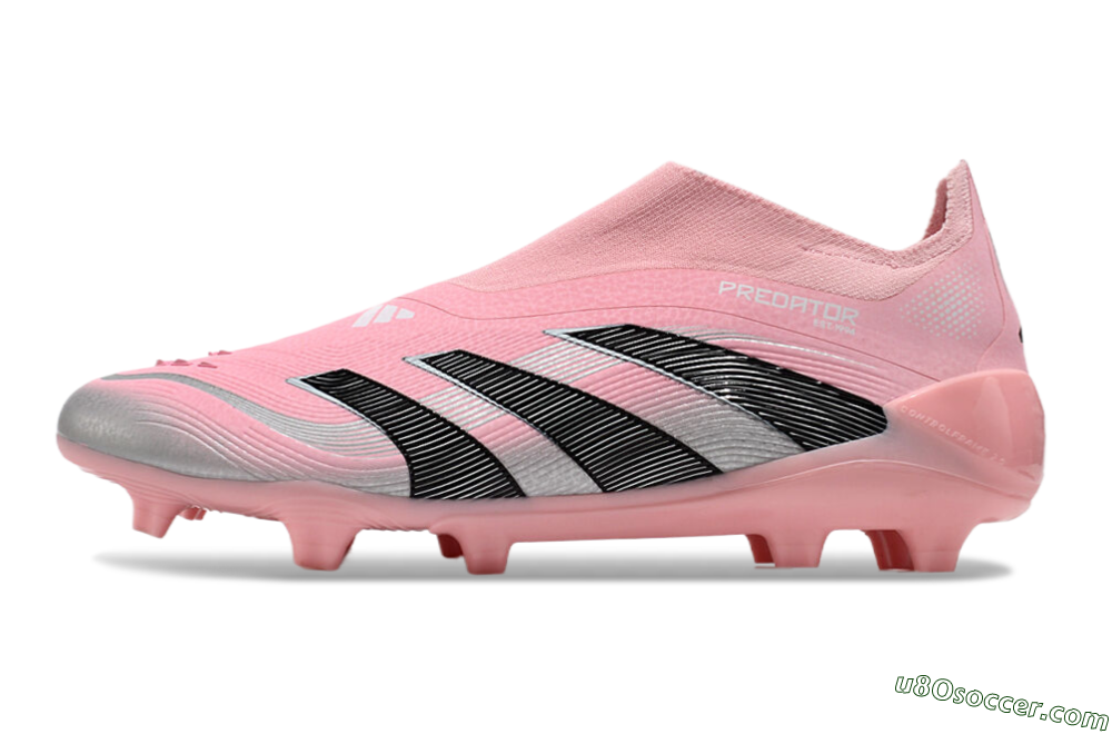 Adidas Predator Elite 25 Laceless FG Firm Ground Soccer Cleats - Pink/Black/Silver 2