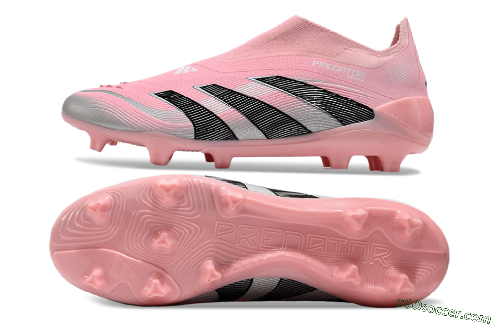 Adidas Predator Elite 25 Laceless FG Firm Ground Soccer Cleats - Pink/Black/Silver 0