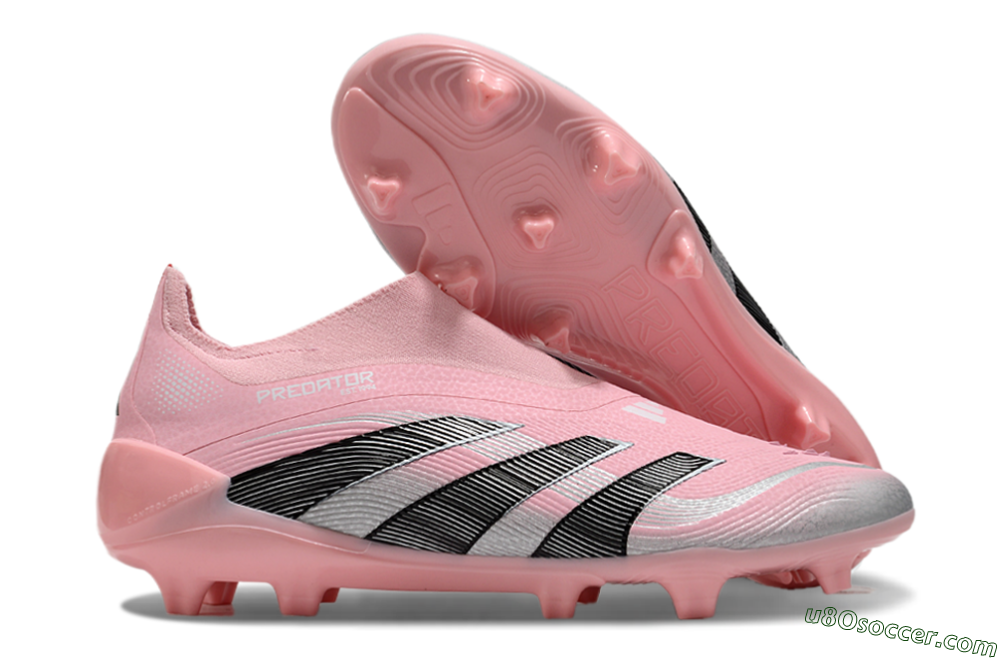 Adidas Predator Elite 25 Laceless FG Firm Ground Soccer Cleats - Pink/Black/Silver 1
