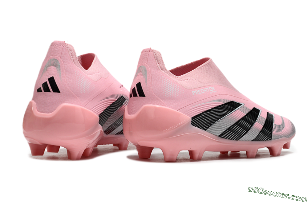 Adidas Predator Elite 25 Laceless FG Firm Ground Soccer Cleats - Pink/Black/Silver 6
