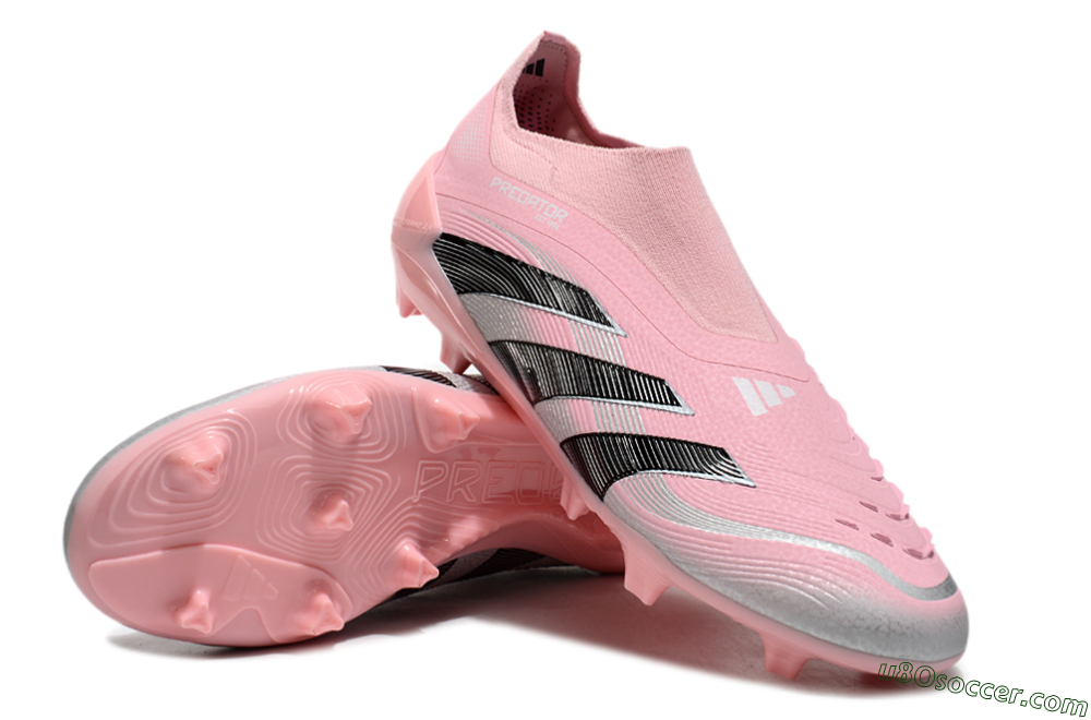 Adidas Predator Elite 25 Laceless FG Firm Ground Soccer Cleats - Pink/Black/Silver 3