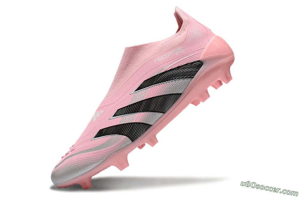 Adidas Predator Elite 25 Laceless FG Firm Ground Soccer Cleats - Pink/Black/Silver 5
