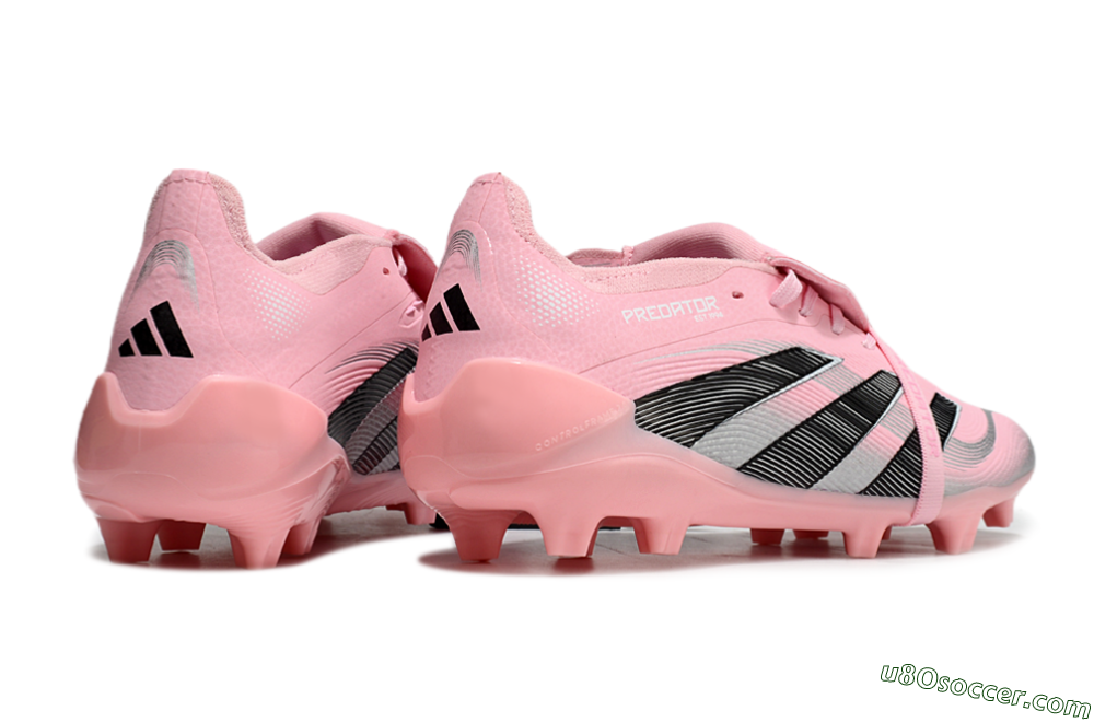 Adidas Predator Elite Foldover Tongue FG Firm Ground Soccer Cleats - Pink/Black/Silver 6