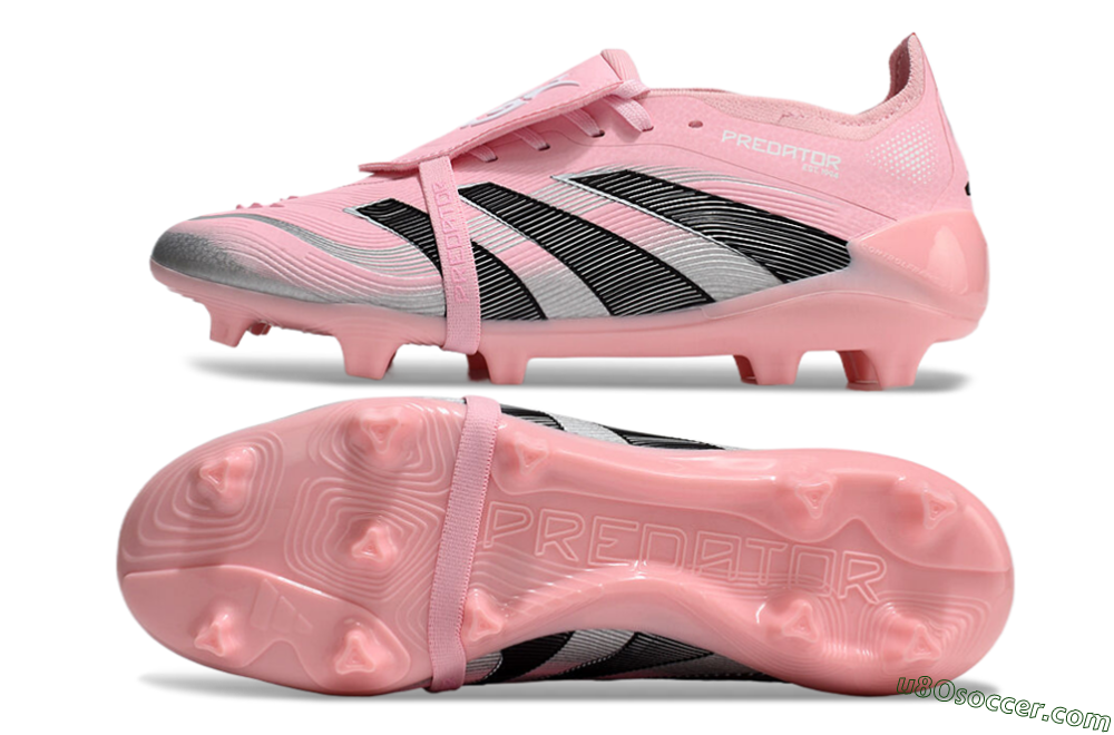 Adidas Predator Elite Foldover Tongue FG Firm Ground Soccer Cleats - Pink/Black/Silver 0