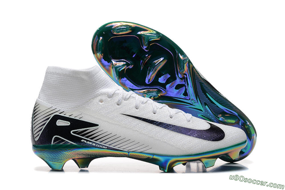 Nike Air Zoom Mercurial Superfly 10 Elite FG Firm Ground Soccer Cleats - White/Blue/Gold 1