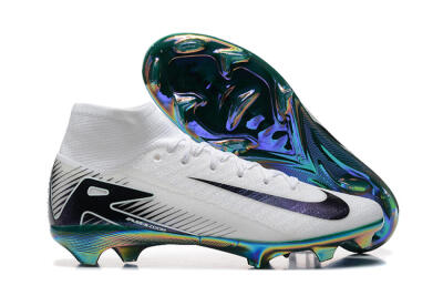 Nike Air Zoom Mercurial Superfly 10 Elite FG Firm Ground Soccer Cleats - White/Blue/Gold