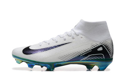 Nike Air Zoom Mercurial Superfly 10 Elite FG Firm Ground Soccer Cleats - White/Blue/Gold