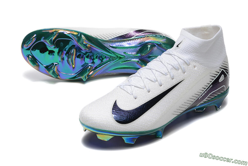 Nike Air Zoom Mercurial Superfly 10 Elite FG Firm Ground Soccer Cleats - White/Blue/Gold 3