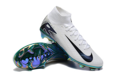 Nike Air Zoom Mercurial Superfly 10 Elite FG Firm Ground Soccer Cleats - White/Blue/Gold