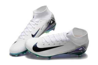 Nike Air Zoom Mercurial Superfly 10 Elite FG Firm Ground Soccer Cleats - White/Blue/Gold