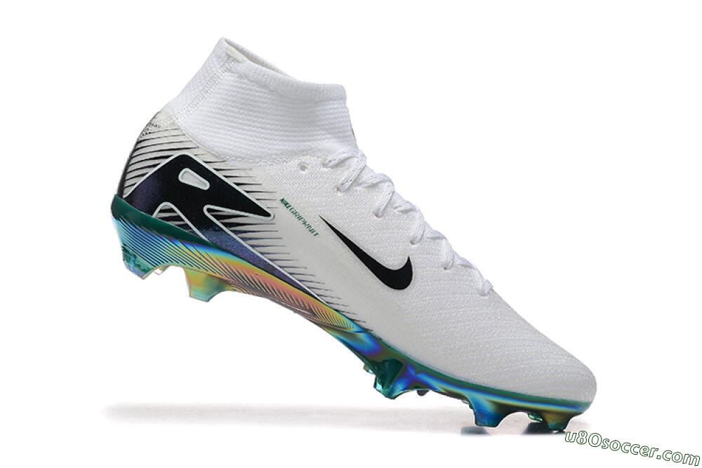Nike Air Zoom Mercurial Superfly 10 Elite FG Firm Ground Soccer Cleats - White/Blue/Gold 7