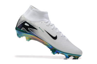 Nike Air Zoom Mercurial Superfly 10 Elite FG Firm Ground Soccer Cleats - White/Blue/Gold