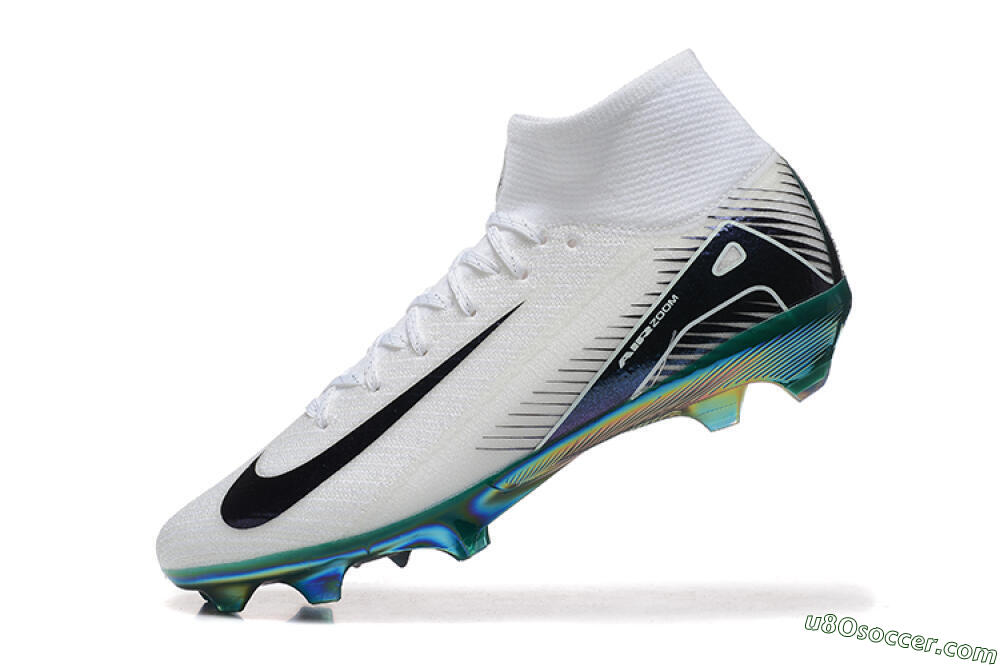 Nike Air Zoom Mercurial Superfly 10 Elite FG Firm Ground Soccer Cleats - White/Blue/Gold 8