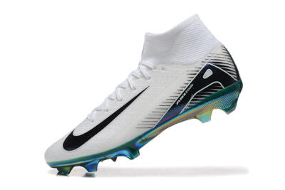 Nike Air Zoom Mercurial Superfly 10 Elite FG Firm Ground Soccer Cleats - White/Blue/Gold