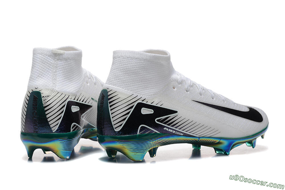 Nike Air Zoom Mercurial Superfly 10 Elite FG Firm Ground Soccer Cleats - White/Blue/Gold 9