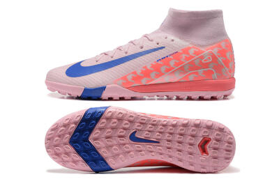 Nike Air Zoom Mercurial Superfly 10 Elite TF Artificial Turf Soccer Shoes - Pink/Blue/White